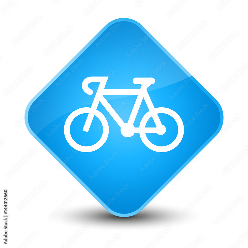 Bicycle icon elegant cyan blue diamond button Bicycle icon elegant cyan blue diamond button