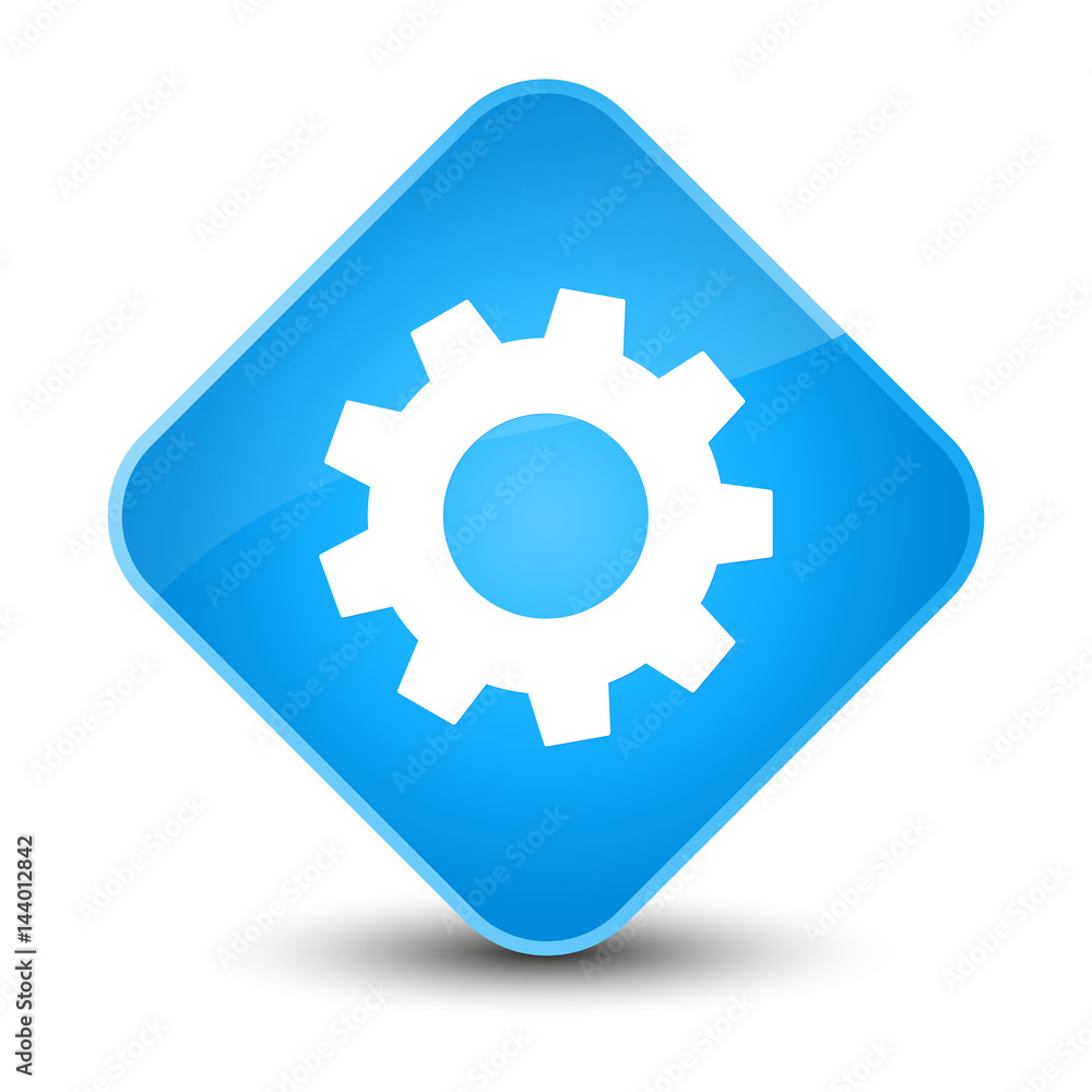 Process icon elegant cyan blue diamond button Process icon elegant cyan blue diamond button
