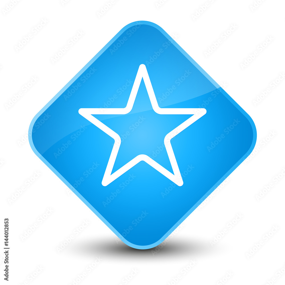 Star icon elegant cyan blue diamond button Star icon elegant cyan blue diamond button