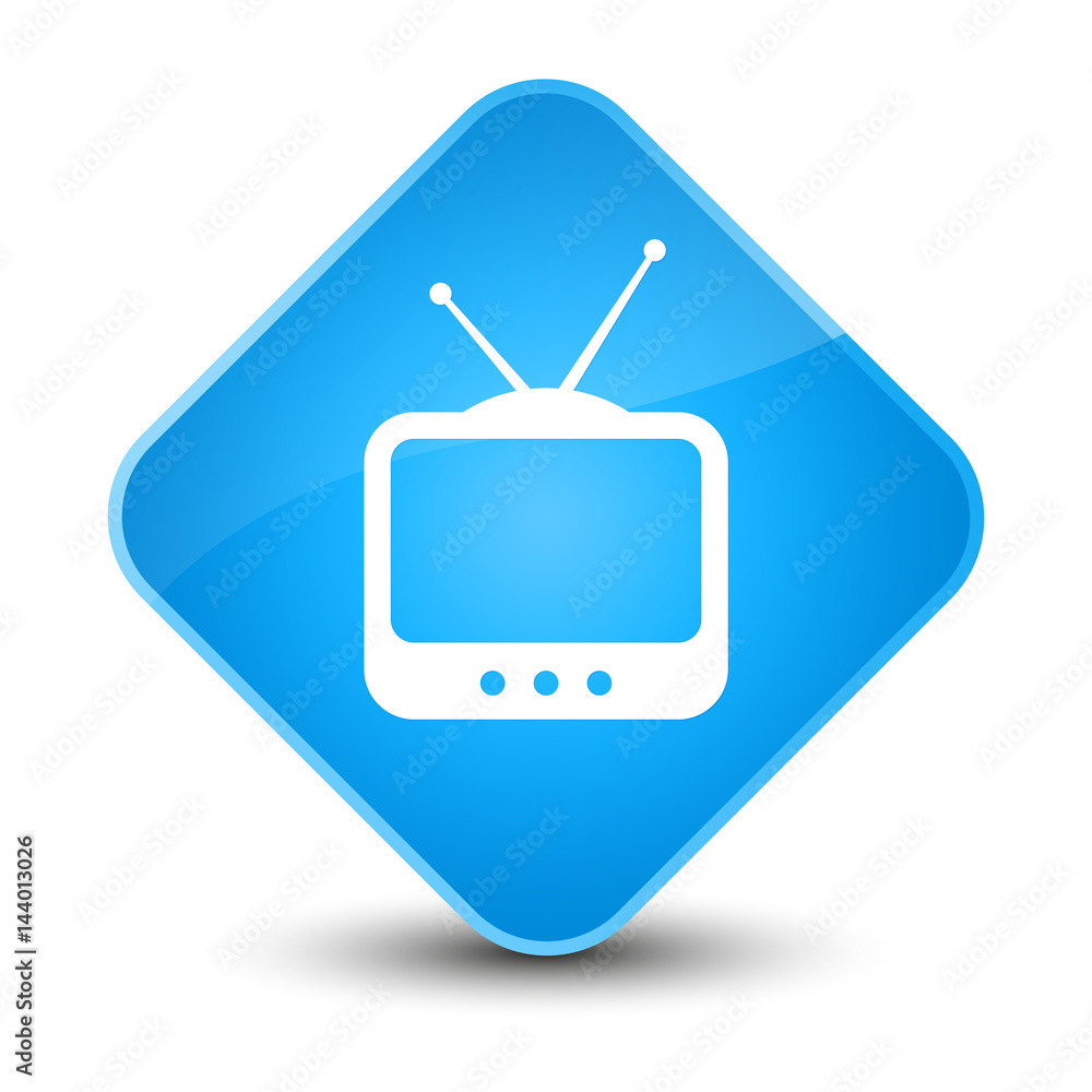 TV icon elegant cyan blue diamond button TV icon elegant cyan blue diamond button