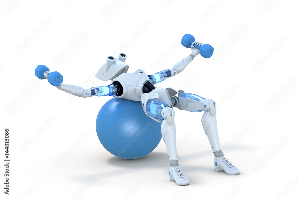 Robot Using Dumbbells on Exercise Ball Robot Using Dumbbells on Exercise Ball