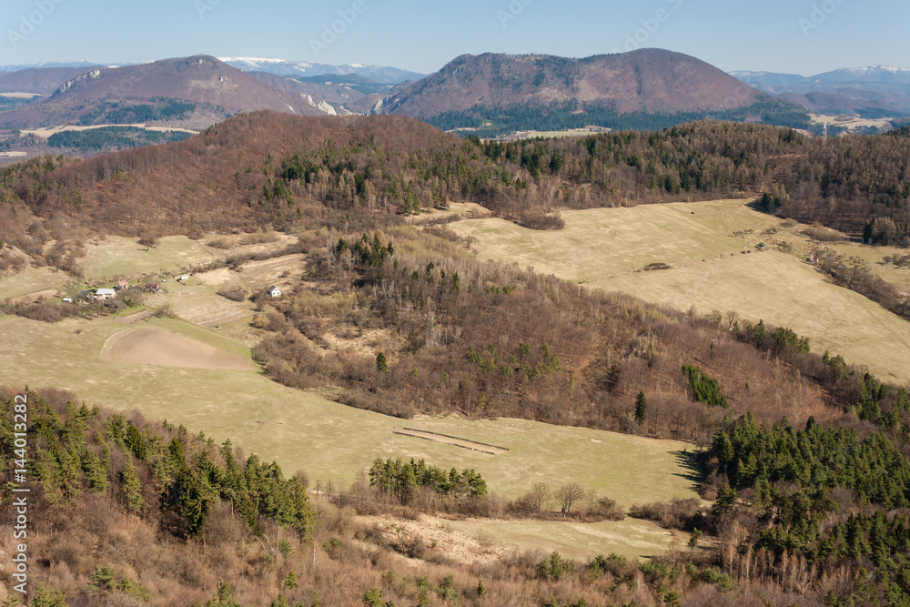 aerial view of Manin mountain range in Slovakia