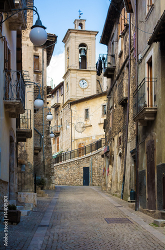 Scanno  Abruzzo  Italy  - The medieval village of Scanno  plunged over a thousand meters in the mountain range of the Abruzzi Apennines  the province of L Aquila