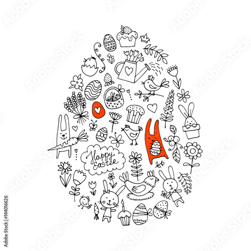 Easter egg, icons collection for your design