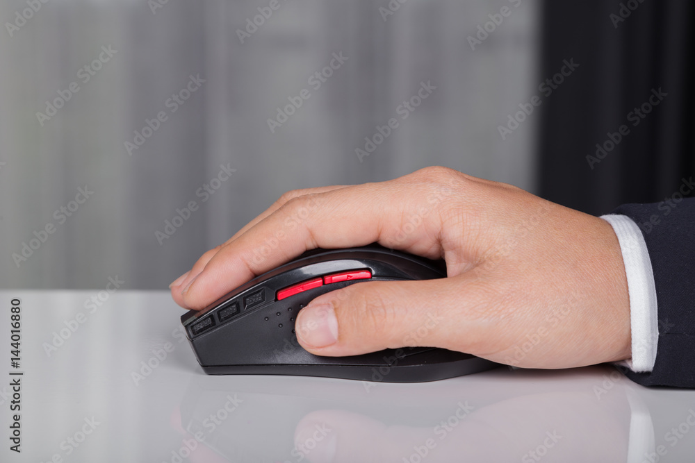 hand working with mouse of computer hand working with mouse of computer