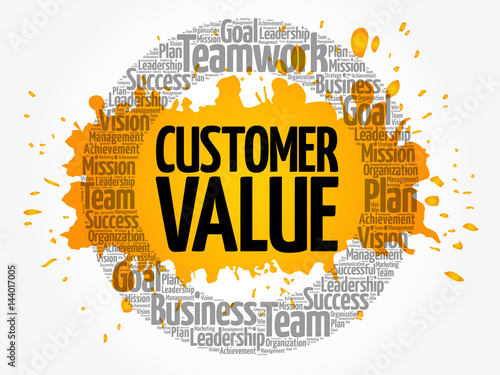Customer Value word cloud, business concept