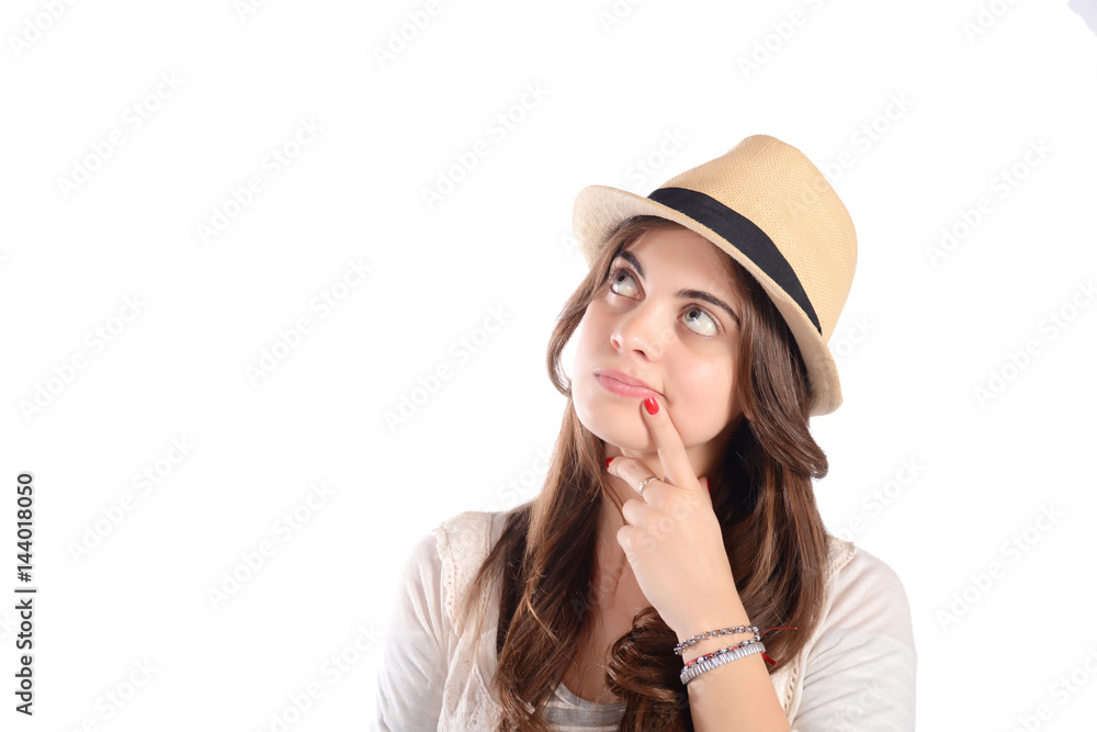 Woman dreaming with vacation. Woman dreaming with vacation.