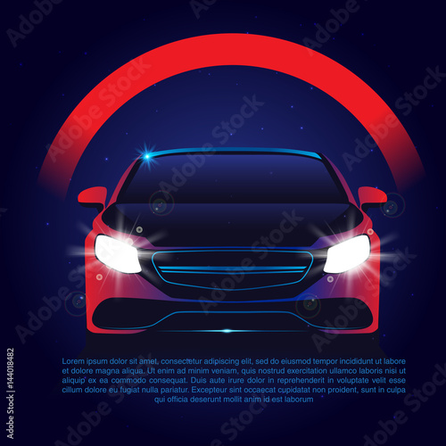 Картината върху платно Vector sports car front view