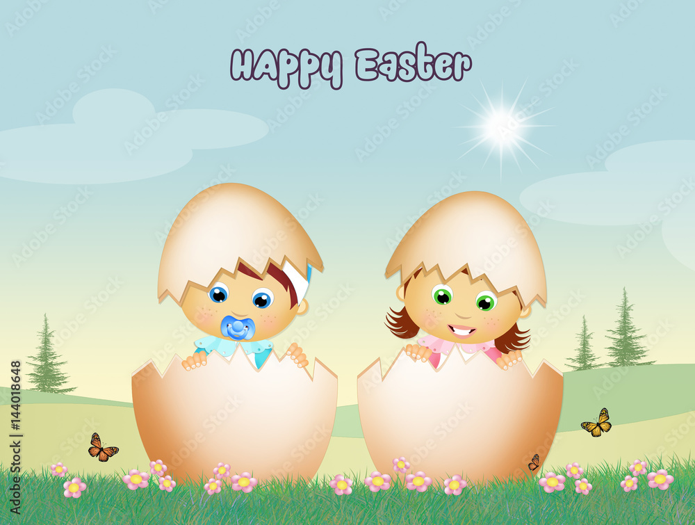 illustration of Easter postcard illustration of Easter postcard