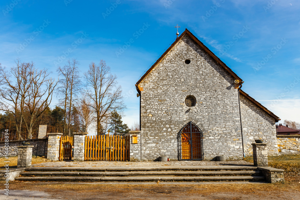 small church on Jura Krakowsko Czestochowska in Poland