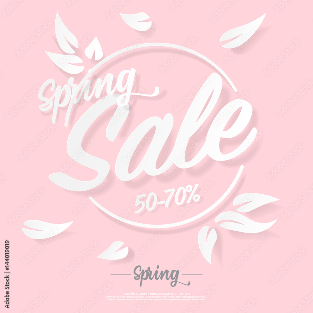 Spring sale banner with paper cut concept,vector eps10. Spring sale banner with paper cut concept,vector eps10.