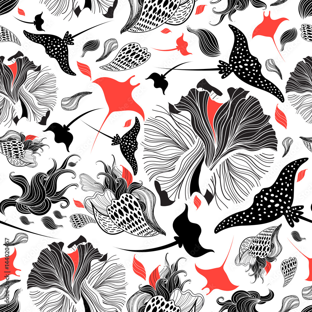 Obraz premium Vector seamless abstract pattern with rays
