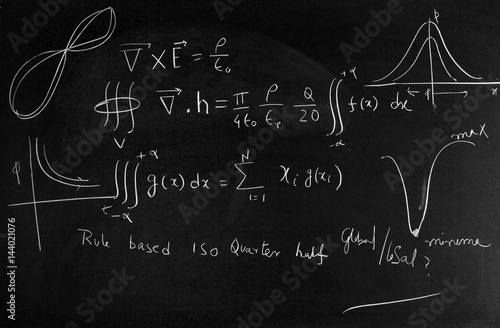 Blackboard of a mathematics class of a higher educational institution