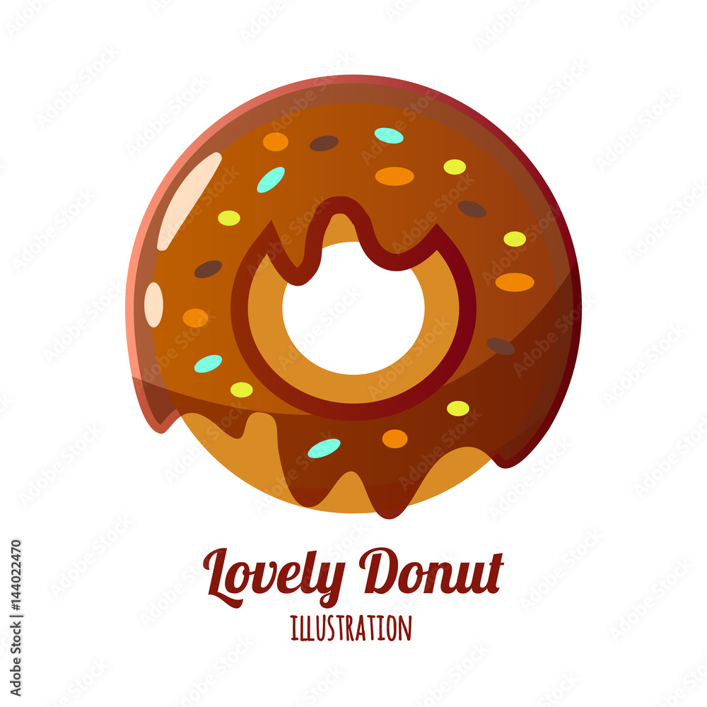 Glazed ring doughnut, detailed vector Glazed ring doughnut, detailed vector