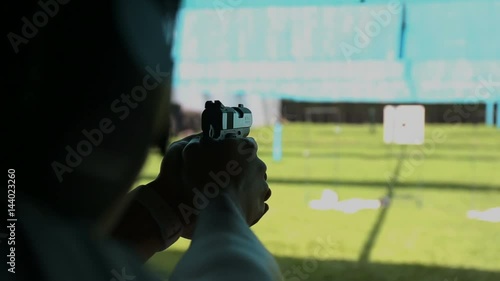 law enforcement gun shooting training in shooting range