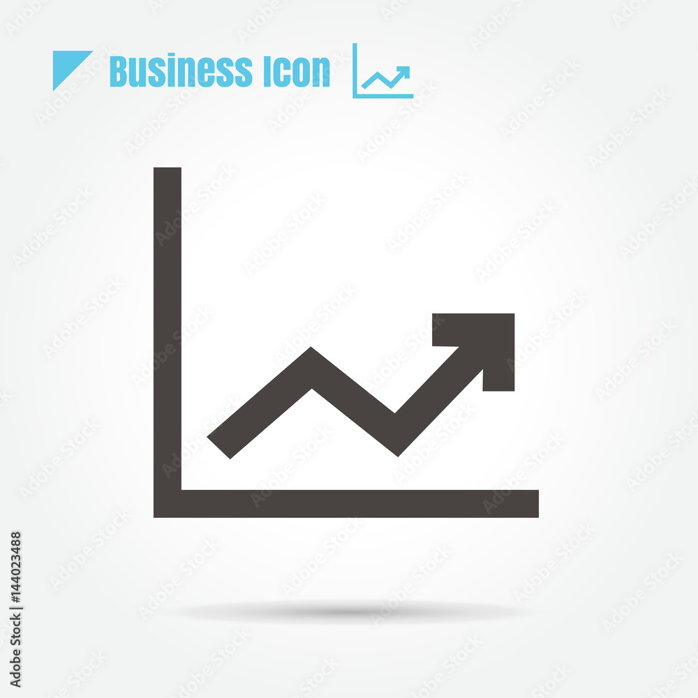 rising chart bar graph icon vector on white background rising chart bar graph icon vector on white background