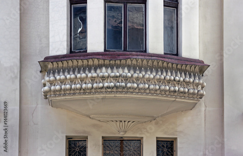 Beautiful beige stone architecture balcony photo