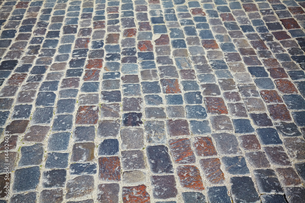 Fototapeta premium Old cobblestone street, background or texture