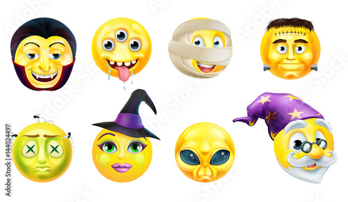 Halloween Emoticon Icon Set