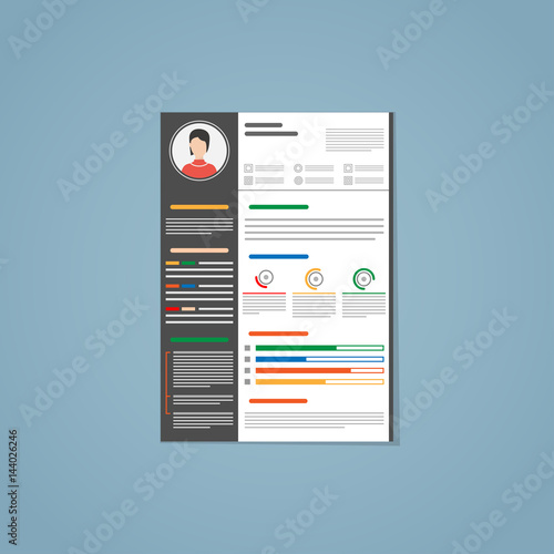 Resume with black strip