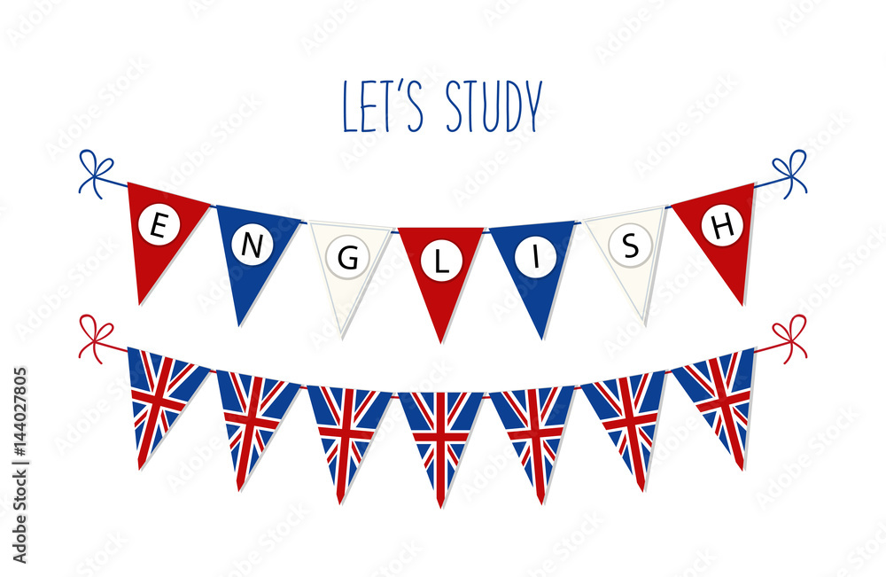 Cute bunting flags for English Language Day