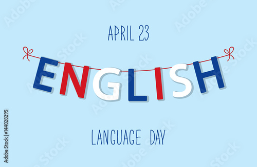 Cute bunting flags for English Language Day