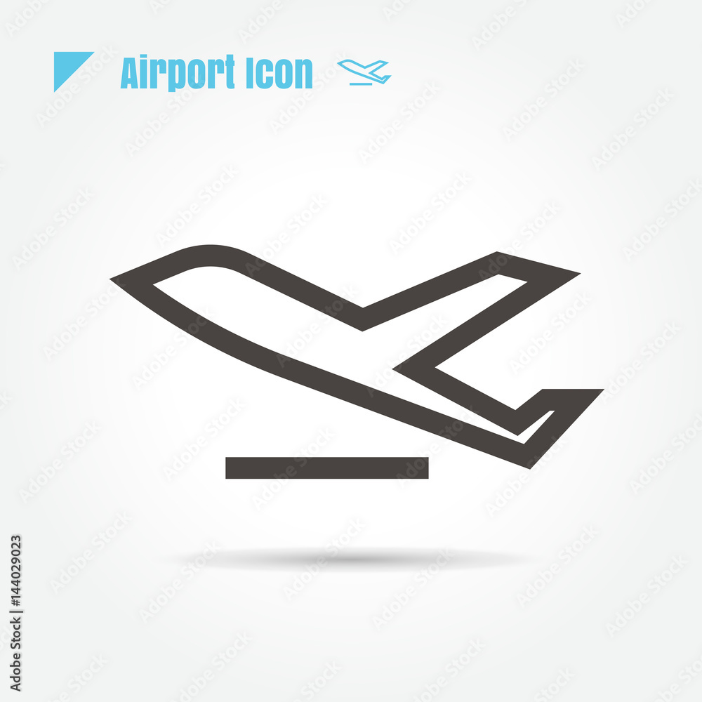 icon Airplane Departure thin line for web , modern minimalistic flat design vector on white background icon Airplane Departure thin line for web , modern minimalistic flat design vector on white background