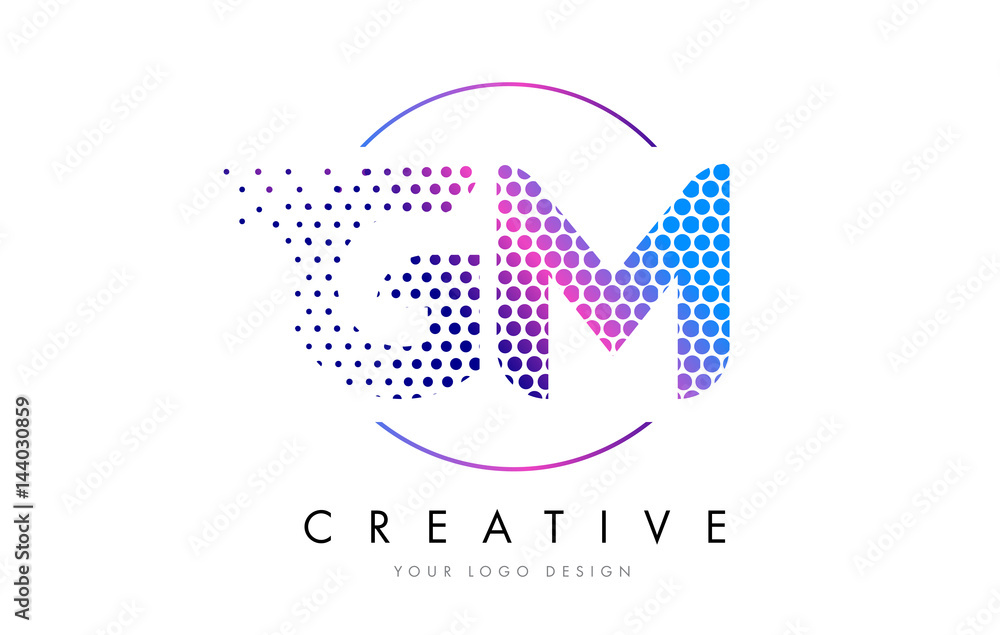 GM G M Pink Magenta Dotted Bubble Letter Logo Design Vector GM G M Pink Magenta Dotted Bubble Letter Logo Design Vector