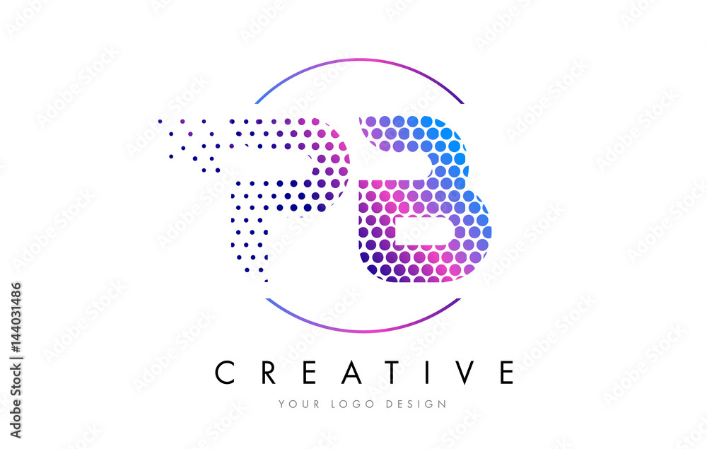 PB P B Pink Magenta Dotted Bubble Letter Logo Design Vector PB P B Pink Magenta Dotted Bubble Letter Logo Design Vector