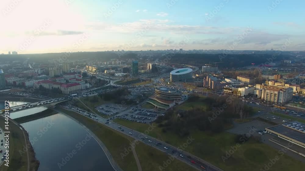Aerial view of the downtown of Vilnius, capital of Lithuania, evening time Aerial view of the downtown of Vilnius, capital of Lithuania, evening time
