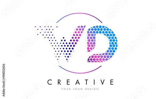 WD W D Pink Magenta Dotted Bubble Letter Logo Design Vector