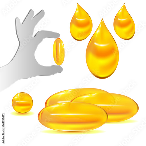Set fish oil capsule and drops.