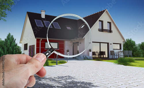 Fotografia, Obraz Concept audit et achat immobilier de maison