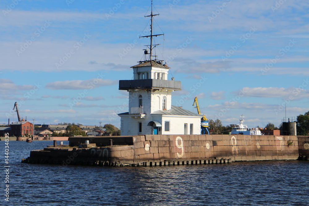 Lighthouse near Kronstadt, Russian federation