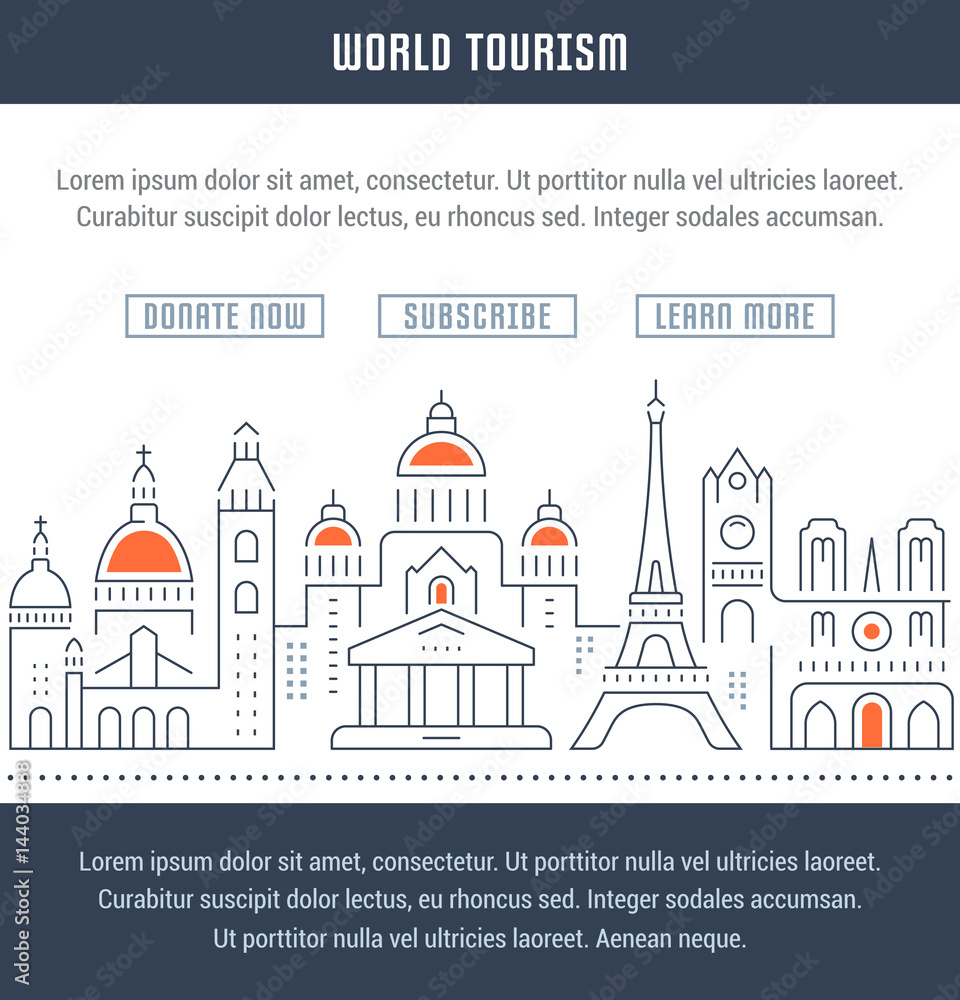 Website Banner and Landing Page World Tourism