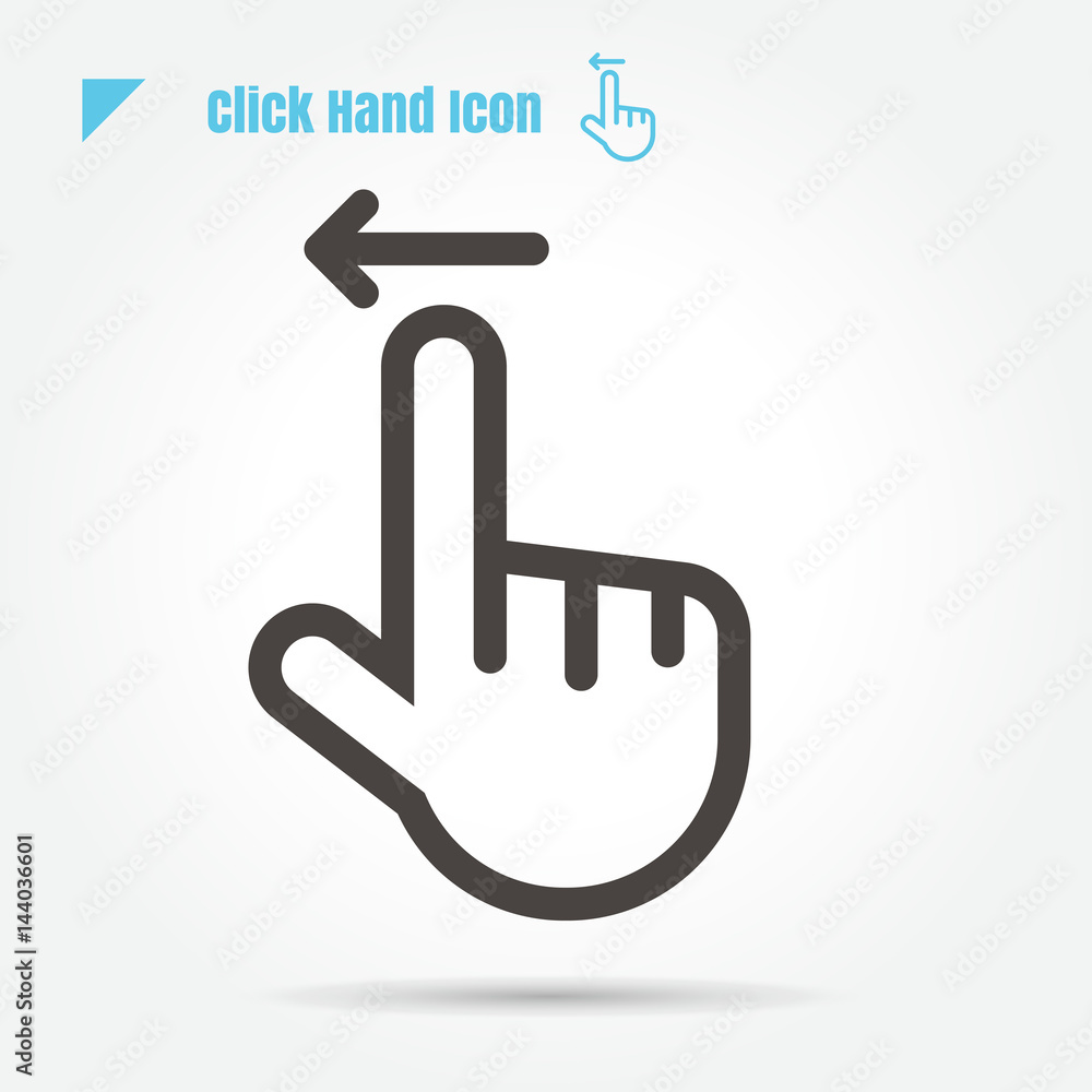 icon click hand vector illustration isolated sign symbol logo objects thin line for web, modern minimalistic flat design vector on white background icon click hand vector illustration isolated sign symbol logo objects thin line for web, modern minimalistic flat design vector on white background