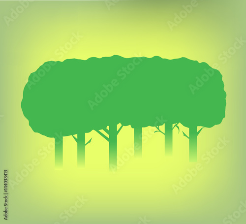 Vector image of an isolated woodland scene