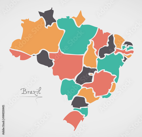 Tela Brazil Map with modern round shapes