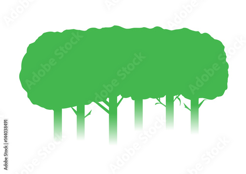 Vector image of an isolated woodland scene