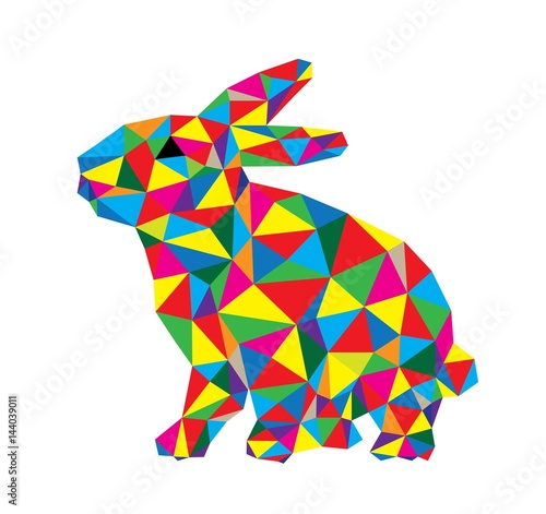 Polygon Rabbit  geometric art vector design