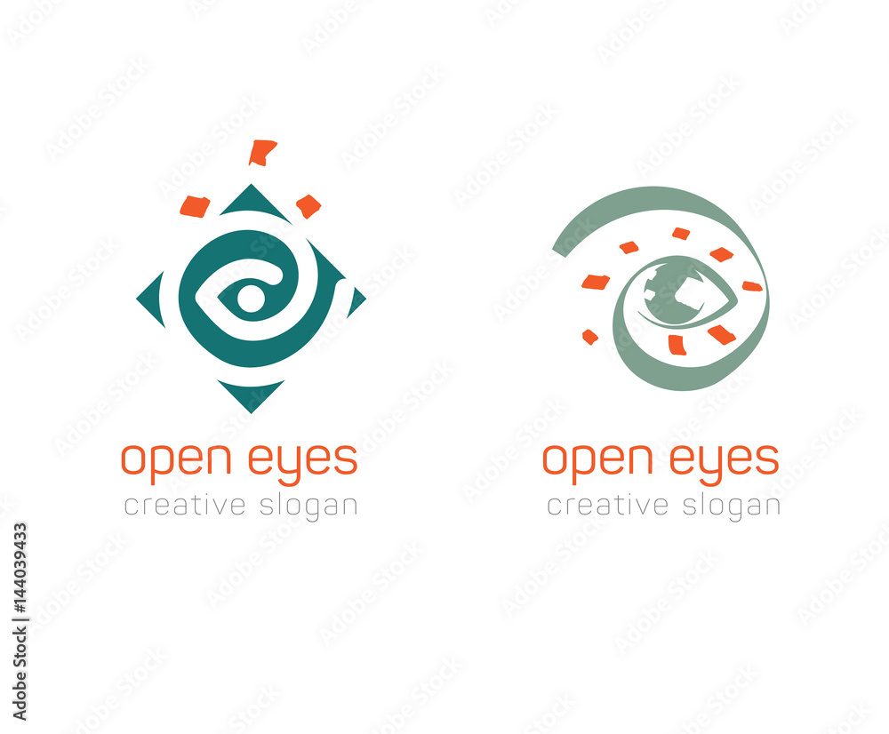 Eye Logo design vector template. Colorful media icon.
Vision Logotype concept idea. Stylized spiral in the form of the eye