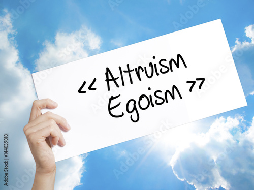 Fotografie Altruism - Egoism Sign on white paper