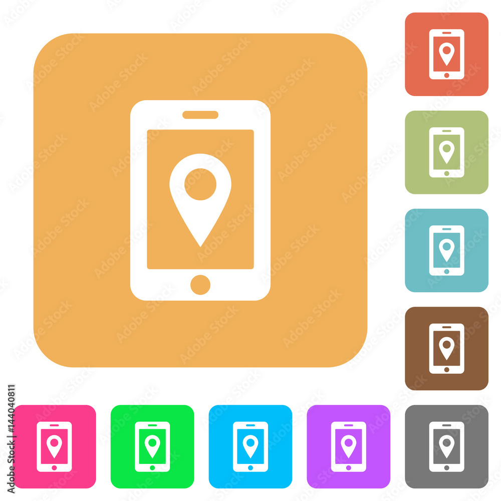 Mobile navigation rounded square flat icons Mobile navigation rounded square flat icons