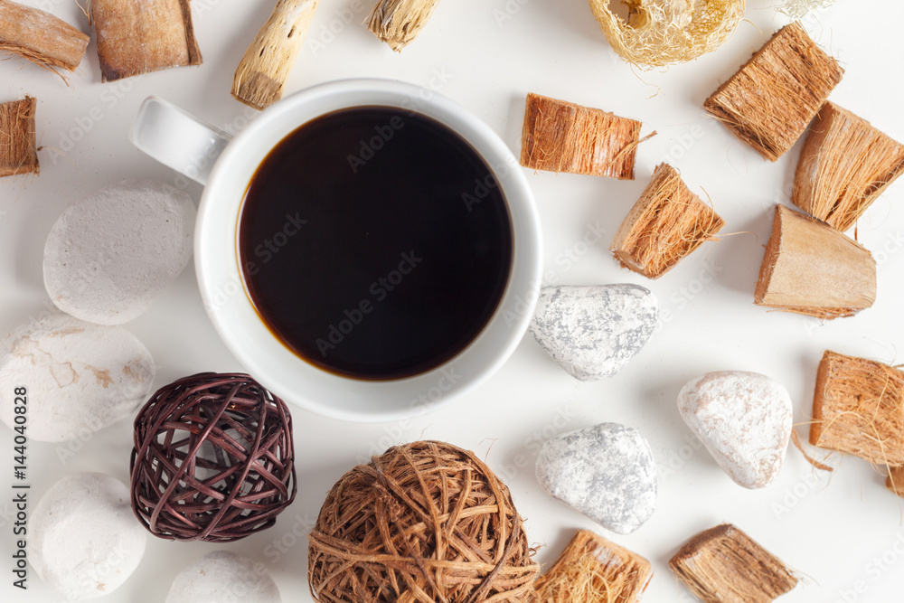 Coffee cup with neutral pattern Coffee cup with neutral pattern