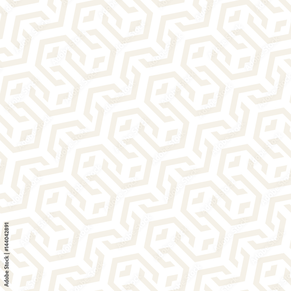 Vector Seamless Interlacing Lines Pattern. Repeating Geometric Background With Hexagonal Lattice.