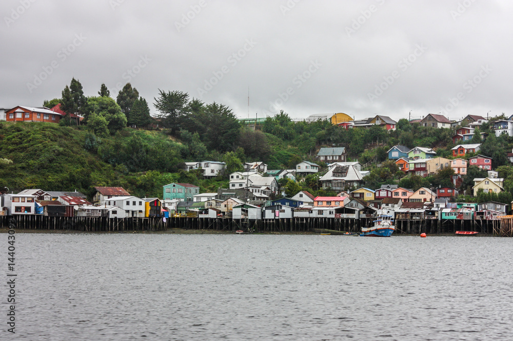 Obraz premium Palafitos in Chiloe Island, Chile.