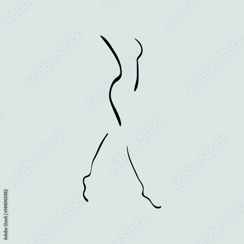 contour silhouette of woman for fitness diet