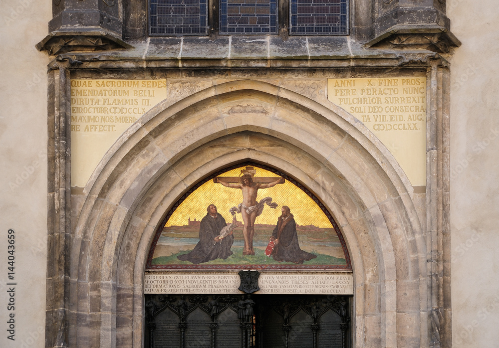 Lutherstadt Wittenberg, Schlosskirche zu Wittenberg, Unesco-Welterbestätte, Tür mit Luthers Thesen