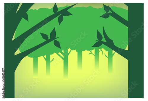 Vector image of a woodland scene