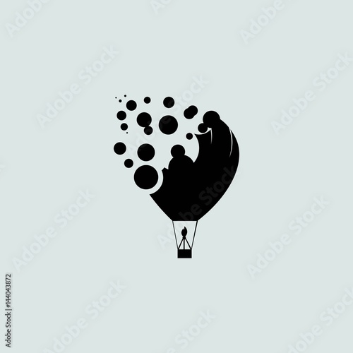 Hot air balloon icon